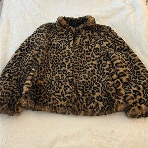 Leopard Print Faux Fur Jacket